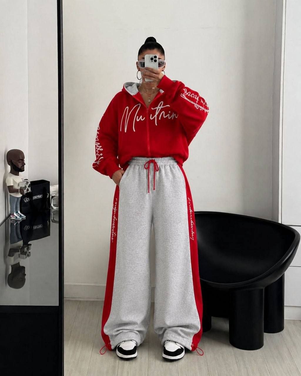 ست سویشرت و شلوار MUTHIN 👖زنانه پنبه سه نخ  سفارشی